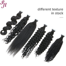 FH original human hair deep wave tape hair extensions 50g/pack