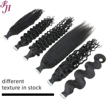 Load image into Gallery viewer, FH raw hair kinky straight human hair tape hair extensions