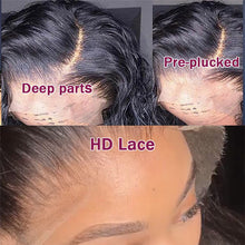 Load image into Gallery viewer, FH pre plucked virgin human hair wig deep wave 13x4 hd lace frontal wig