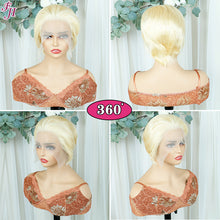Load image into Gallery viewer, FH beautiful virgin raw human hair wig 613 blonde lace wig