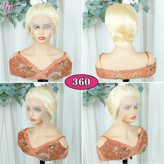 FH beautiful virgin raw human hair wig 613 blonde lace wig