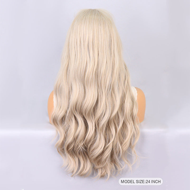 24inch FH P14360 light blonde synthetic wig with bang