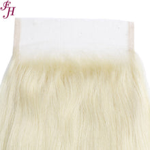 Load image into Gallery viewer, FH raw human hair 613 blonde 5x5 body wave lace closure