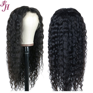 FH raw unprocessed human hair wig water wave 13x4 lace frontal wig