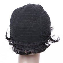 FH natural black virgin human hair wig short cut machine made wig