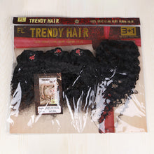 Load image into Gallery viewer, FH Q14387 raw human hair 3 pcs 10 inches hair bundles with lace closure