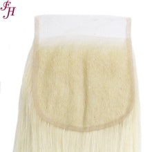 Load image into Gallery viewer, FH raw human hair 613 blonde 5x5 straight lace closure