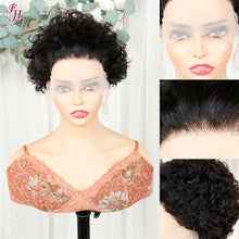 FH high quality Q14389 natural black lace frontal human hair wig