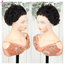 FH high quality Q14389 natural black lace frontal human hair wig
