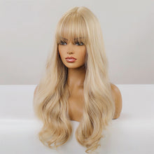 Load image into Gallery viewer, FHTK P13976 blonde bang long wavy synthetic wig