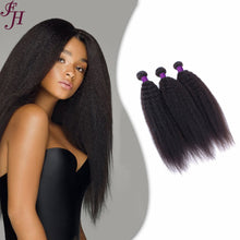 FH three pieces kinky straight brazilian human hair bundles