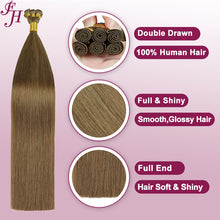 Load image into Gallery viewer, FH chocolate brown human hair hand tied weft hair extensions