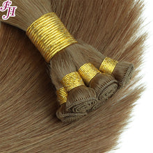 Load image into Gallery viewer, FH chocolate brown human hair hand tied weft hair extensions