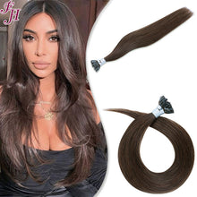 Load image into Gallery viewer, FH wholesale chocolate drown human hair u tip hair extensions