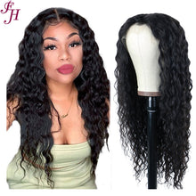 FH raw unprocessed human hair wig water wave 13x4 lace frontal wig