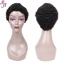 Load image into Gallery viewer, FH pidding hair short curly raw human hair wig machine made pixie wig