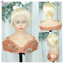 Load image into Gallery viewer, FH beautiful virgin raw human hair wig 613 blonde lace wig