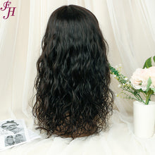 Load image into Gallery viewer, FH no lace glueness human hair machine made wig 2 bundles with bangs