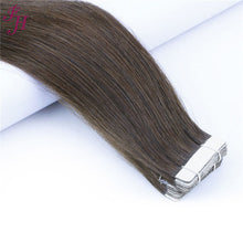 Load image into Gallery viewer, FH 100% human hair chocolate brown human hair tape hair extensions