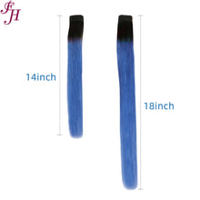 FH 2pcs one set multi colors ombre human hair clip in hair extensions