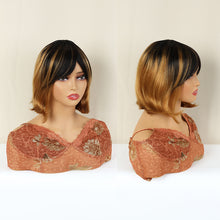 【Nikita】FH Q15808 obmre color short wavy machine made hair wig