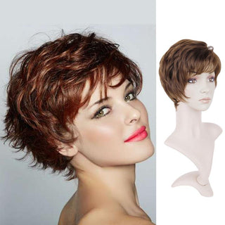 FH factory cheap wig short brown synthetic hair wig