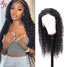 Load image into Gallery viewer, FH 13x4 lace frontal deep curly human hair wig
