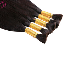 Load image into Gallery viewer, FH 100 percent raw virgin human hair bundles natural black hair bulk