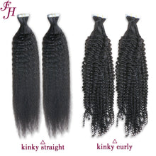 FH raw hair kinky straight human hair tape hair extensions