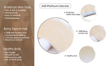 FH virgin raw human hair extensions 613 blonde tape hair extension