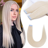 FH wholesale human hair extensions platinum blonde tape hair extensions