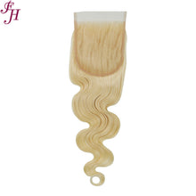 Load image into Gallery viewer, FH human hair 613 blonde 5x5 body lace closure
