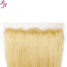 Load image into Gallery viewer, FH raw human hair 613 blonde 13x4 straight lace frontal
