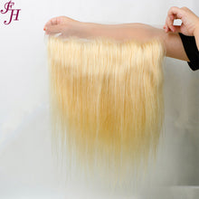 Load image into Gallery viewer, FH raw human hair 613 blonde 13x4 straight lace frontal