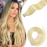 FH virgin raw human hair extensions 613 blonde tape hair extension