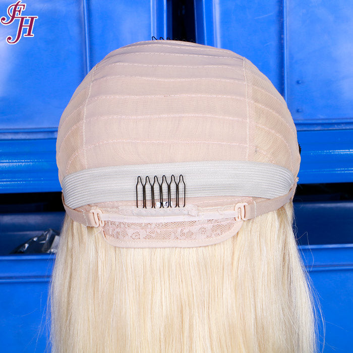 FH premade cuticle aligned hair 613 blonde body wave human hair wig 13x4 lace frontal wig