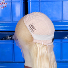 FH premade cuticle aligned hair 613 blonde body wave human hair wig 13x4 lace frontal wig