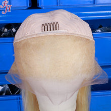 FH premade cuticle aligned hair 613 blonde body wave human hair wig 13x4 lace frontal wig
