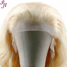 FH premade cuticle aligned hair 613 blonde body wave human hair wig 13x4 lace frontal wig