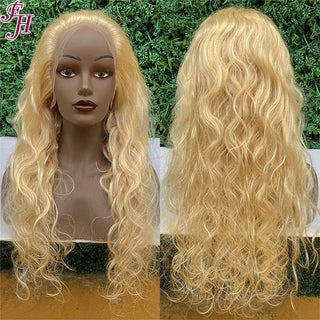 FH premade cuticle aligned hair 613 blonde body wave human hair wig 13x4 lace frontal wig