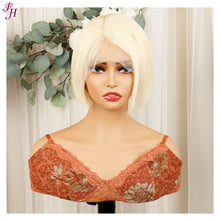 Load image into Gallery viewer, FH high quality 613 blonde short pixie human hair wig