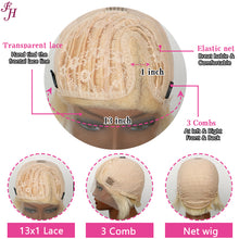Load image into Gallery viewer, FH high quality 613 blonde short pixie human hair wig