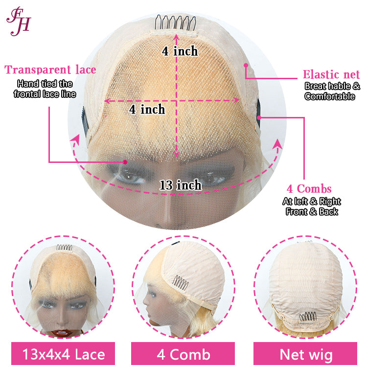 FH wholesale 613 blonde short hair human hair wig
