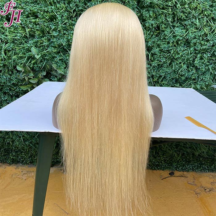 FH raw unprocessed human hair wig 613 blonde 13x4 straight lace frontal wig