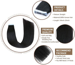 FH hair factory raw virgin human natural black tape hair extensions
