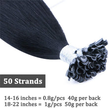 Load image into Gallery viewer, FH wholesale natural black human hair u tip hair extensions