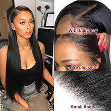 Load image into Gallery viewer, FH human hair invisible swiss hd lace 4x4 13x4 straight hair lace frontal wig hair wig
