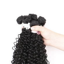 FH Q14412 curly wave 6 pcs 20 inch brazilian hair bundles with closure