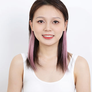 FH 2pcs one set multi colors ombre human hair clip in hair extensions