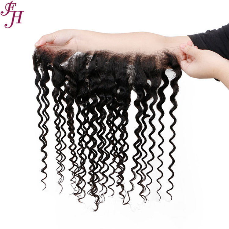 FH raw human hair 13x4 deep wave HD lace frontal